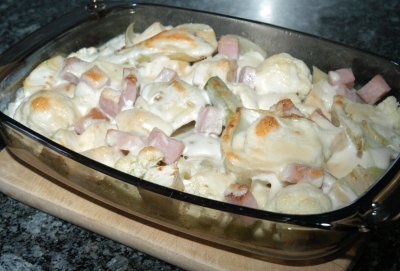 Fenchel-Schinken-Gratin "alla Parmigiana"
