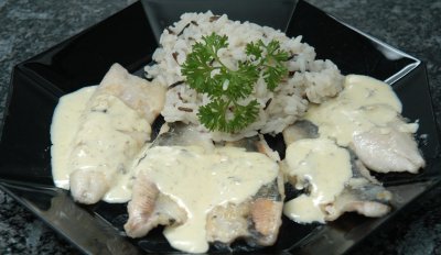 Felchenfilets in Räuschlingsauce