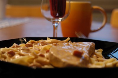Kalbsschnitzel in Rahmsauce
