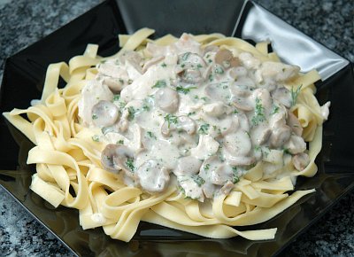 Geschnetzeltes Poulet mit Champignonsauce