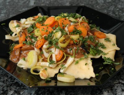 Pilz Ravioli mit Champignon-Rahmsauce