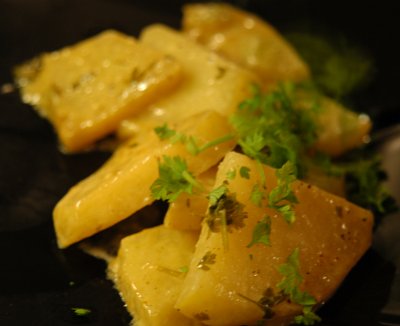 Kohlrabi mit Kerbel-Rahmsauce