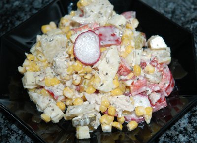 Maissalat mit Äpfeln